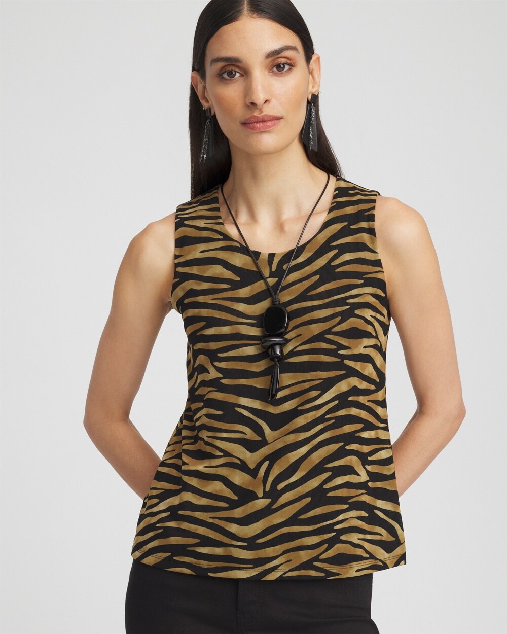 Tiger Print Mesh Tank