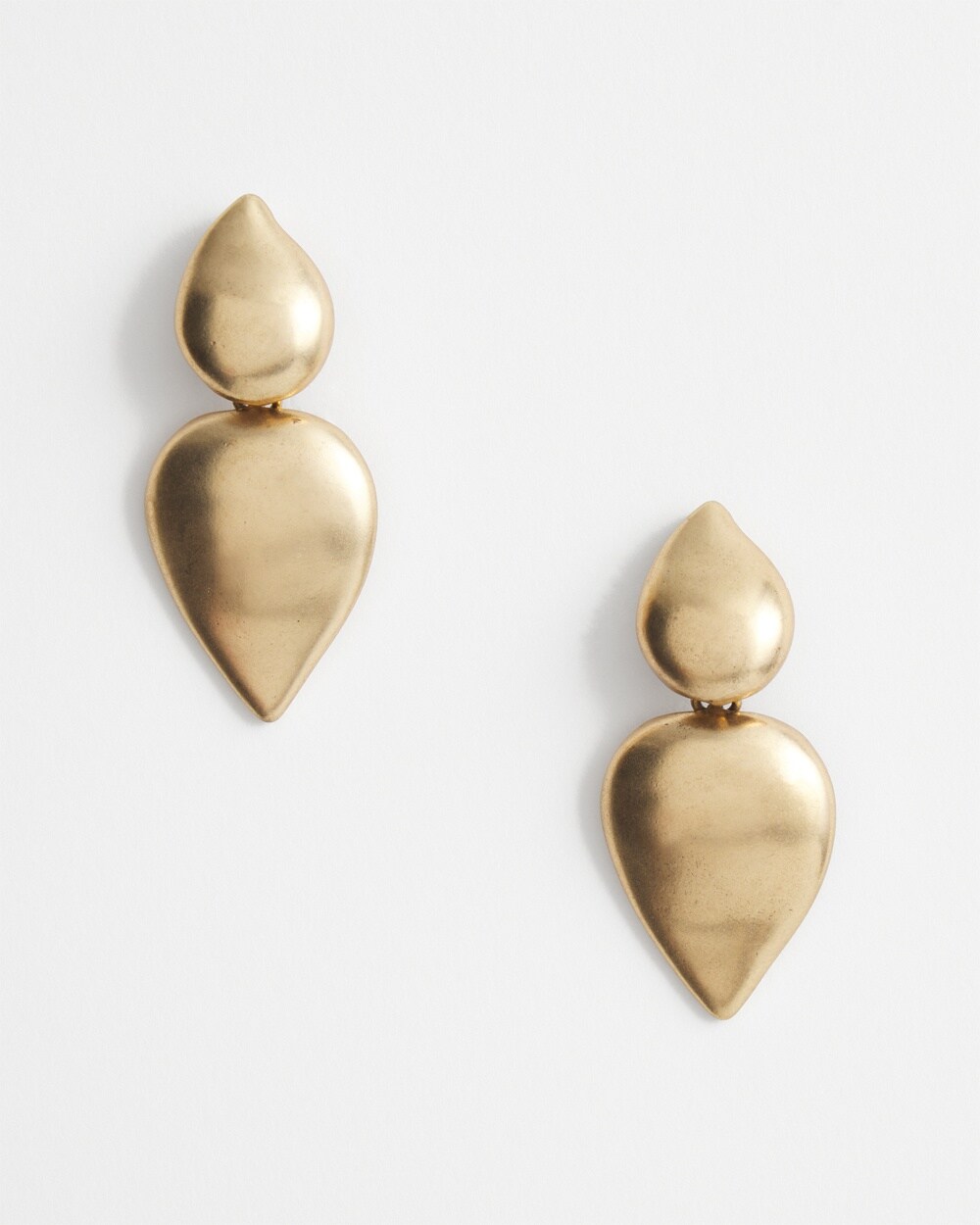 Gold Tone Teardrop Clip-on Earrings