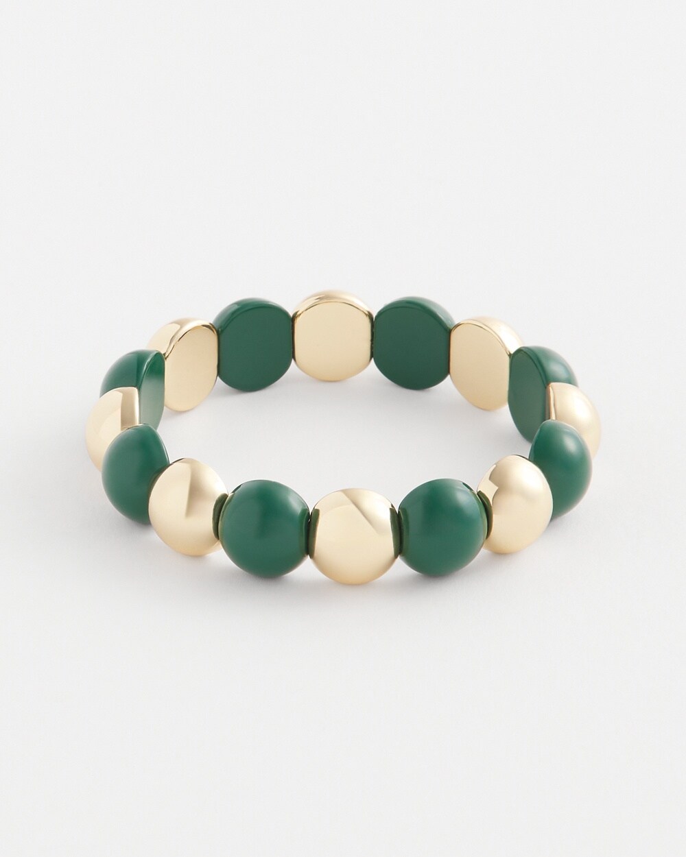 Green Beaded Stretch Bracelet