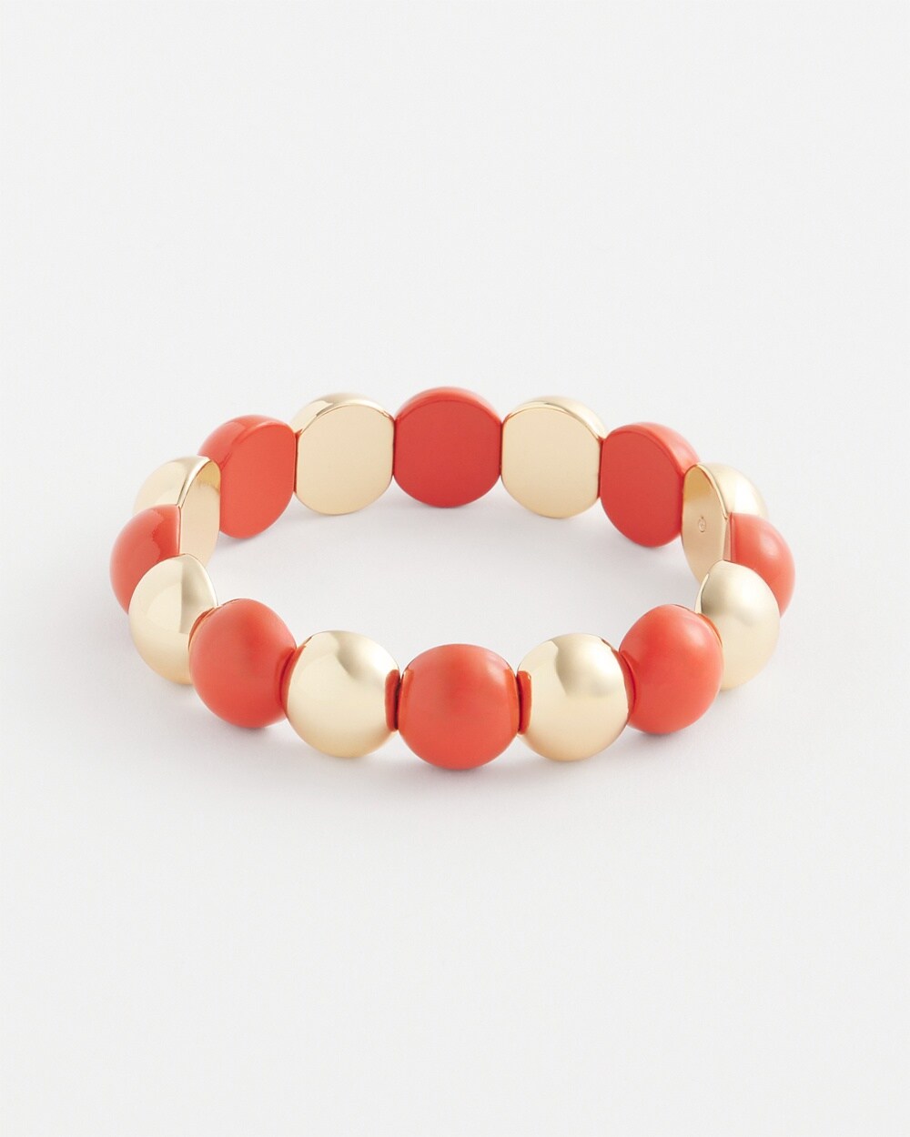 Orange Beaded Stretch Bracelet