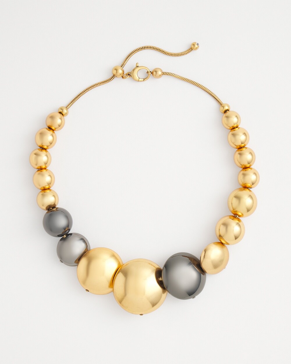 Mixed Metal Sphere Bib Necklace