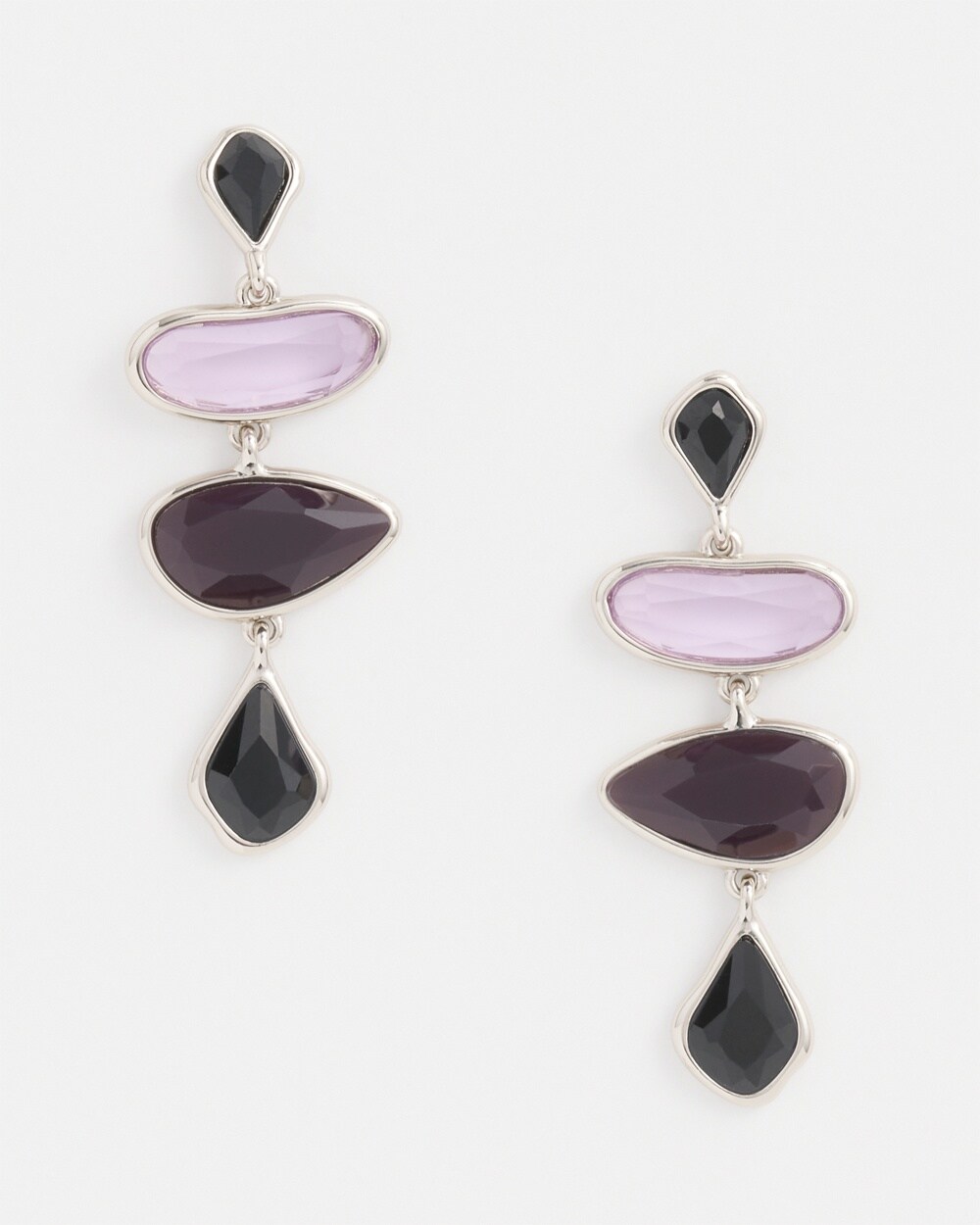 No Droop&#8482; Violet Stone Drop Earrings