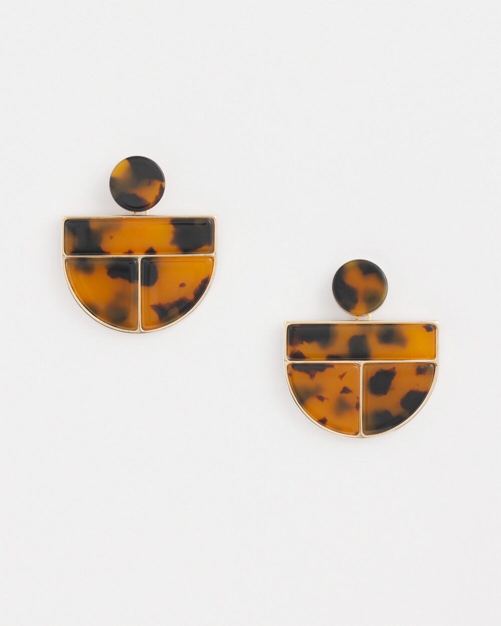 Faux Tortoise Drop Earrings