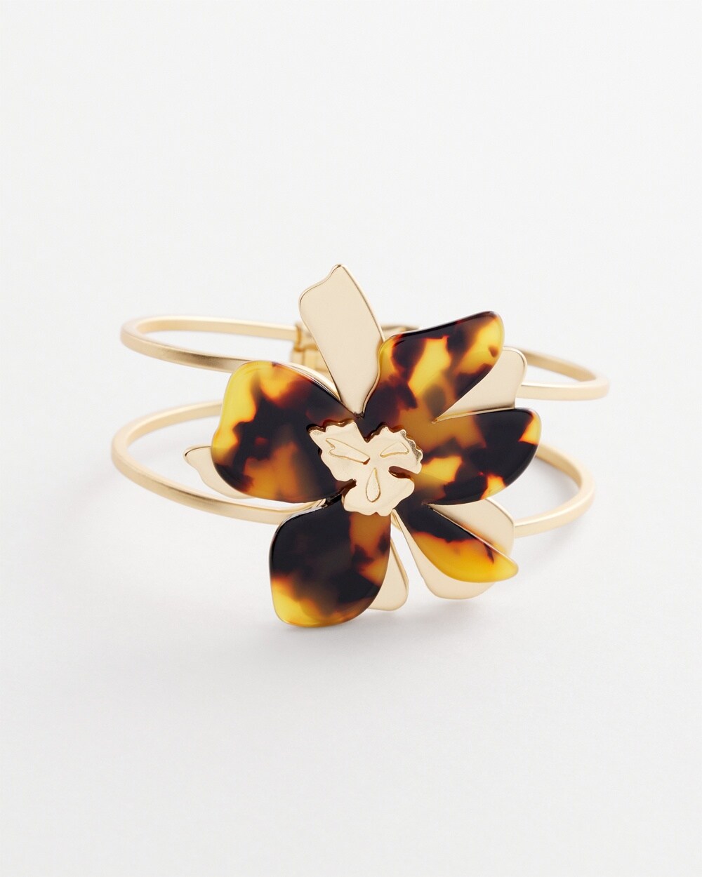 Floral Tortoise Cuff Bracelet