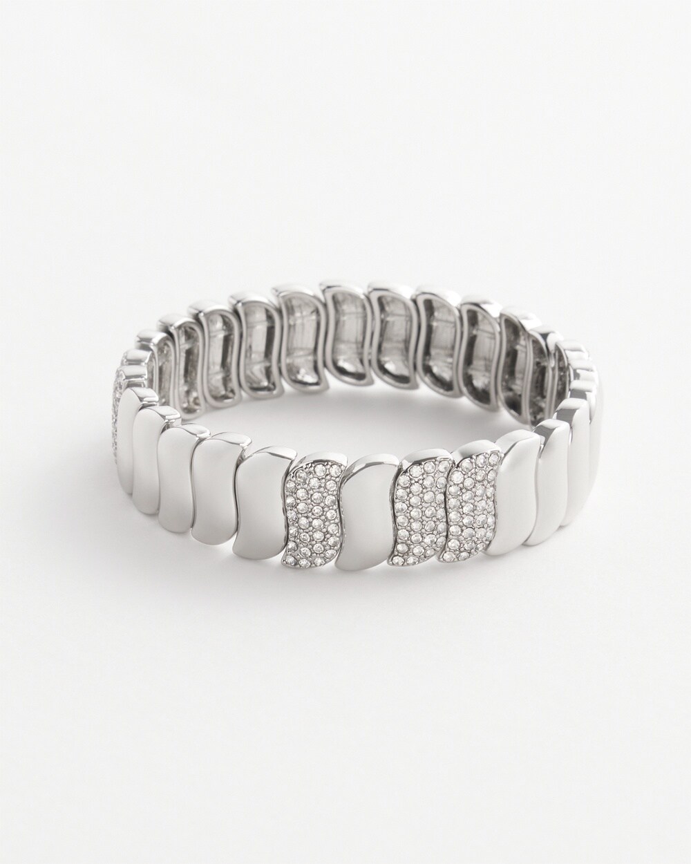 Silver Pave Stretch Bracelet