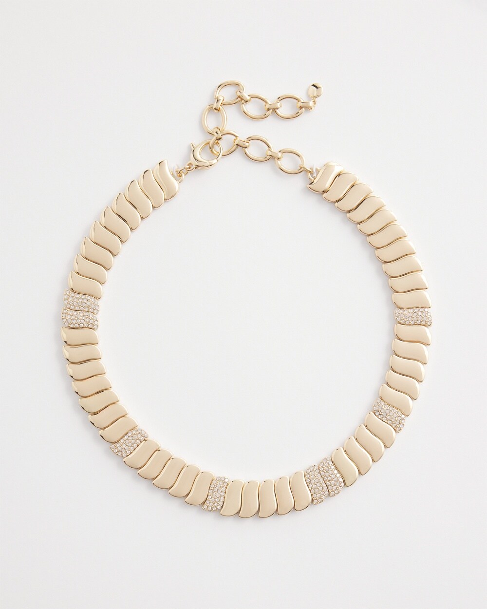 Gold Tone Pave Collar Necklace