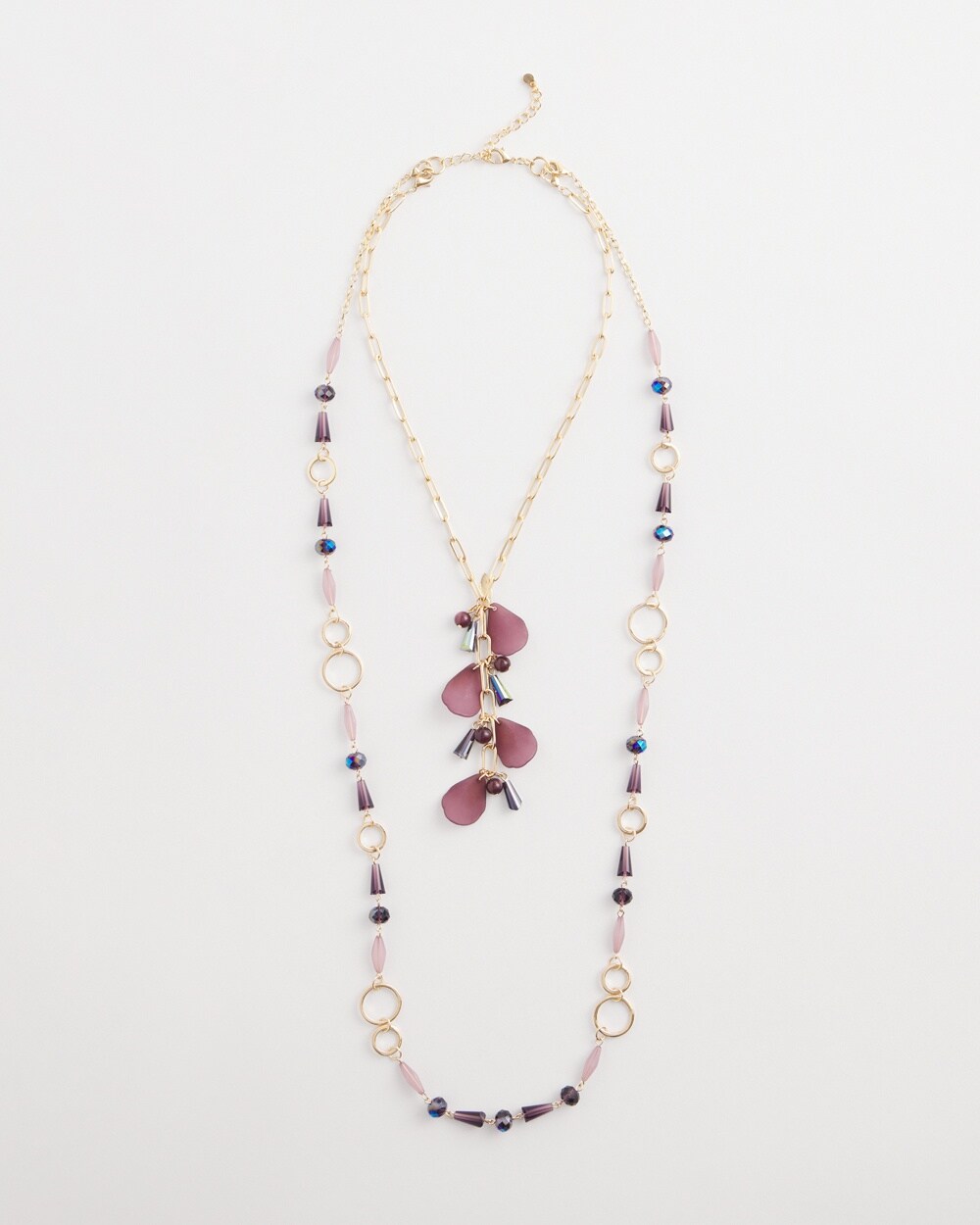 Double Strand Violet Bead Necklace