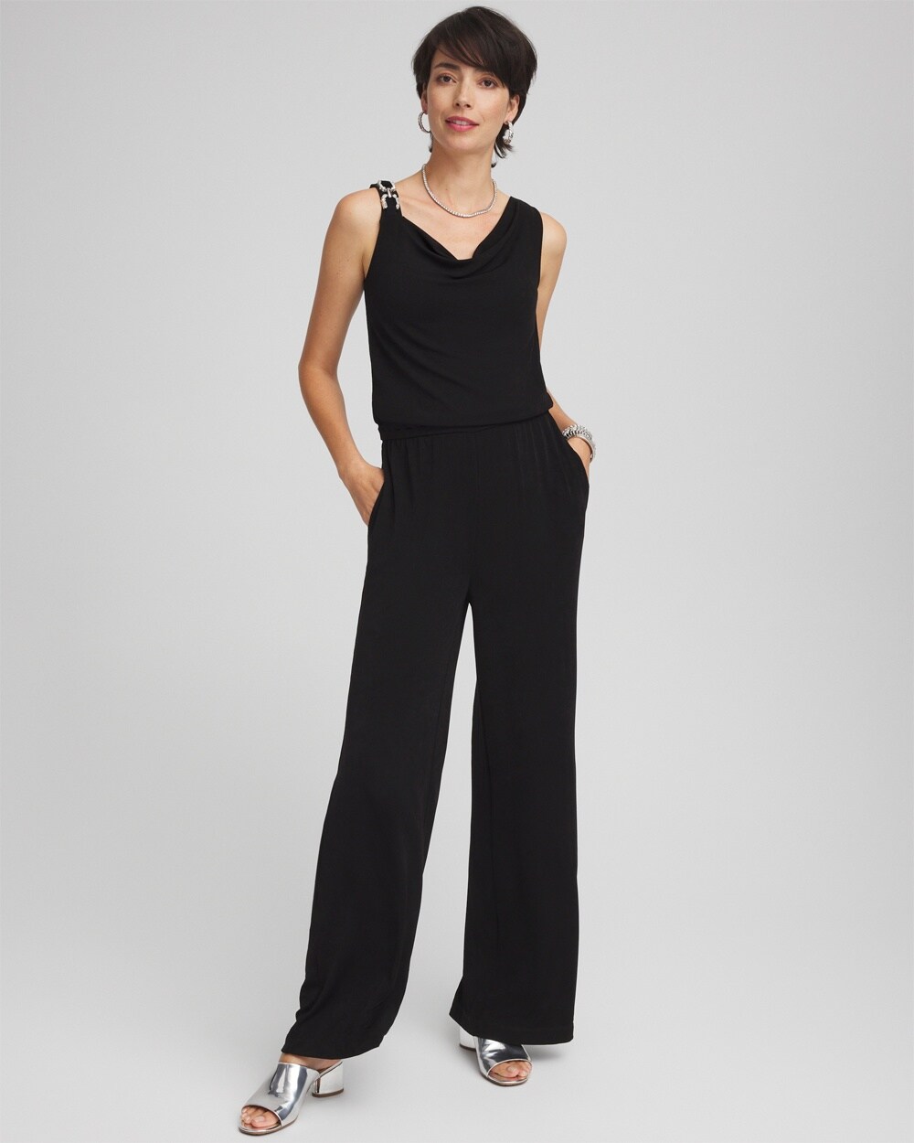 Travelers\u2122 Drape Neck Jumpsuit