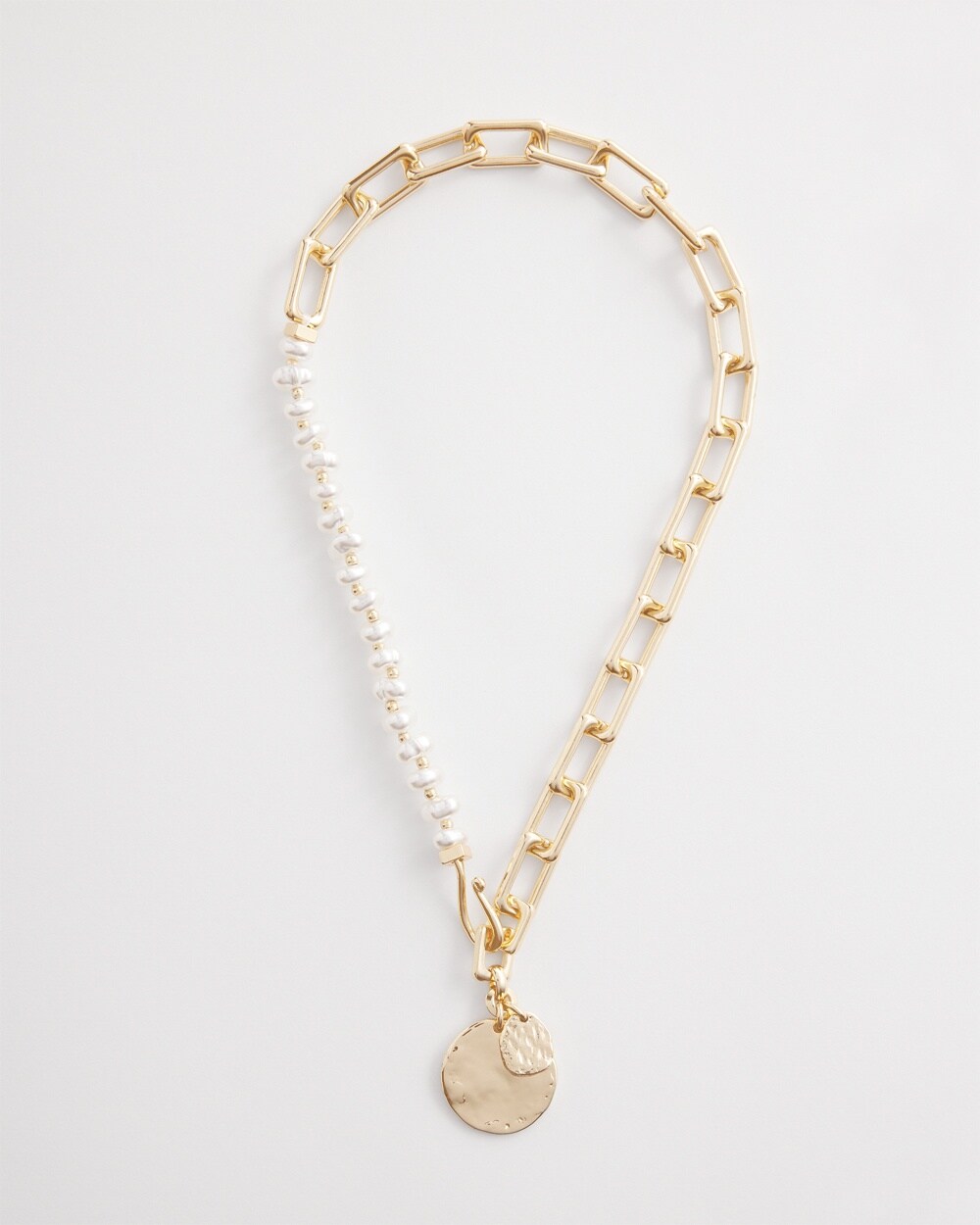 Gold Tone & Pearl Collar Necklace