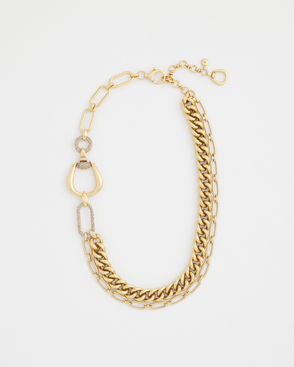 Gold Tone Horsebit Necklace