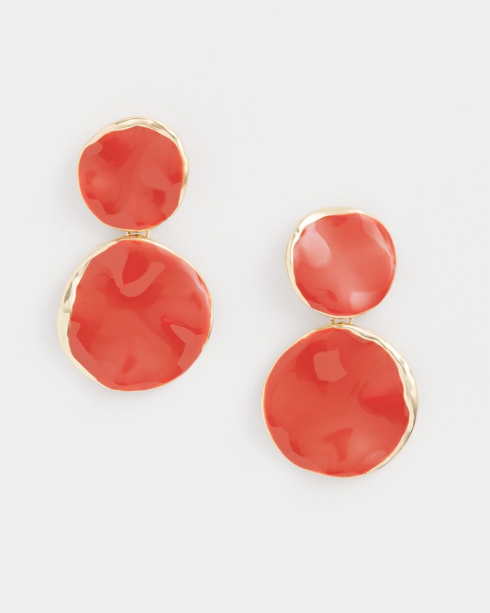 No Droop&#8482; Orange Round Drop Earrings