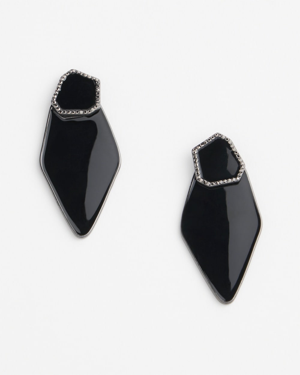 No Droop\u2122 Black Enamel Earrings