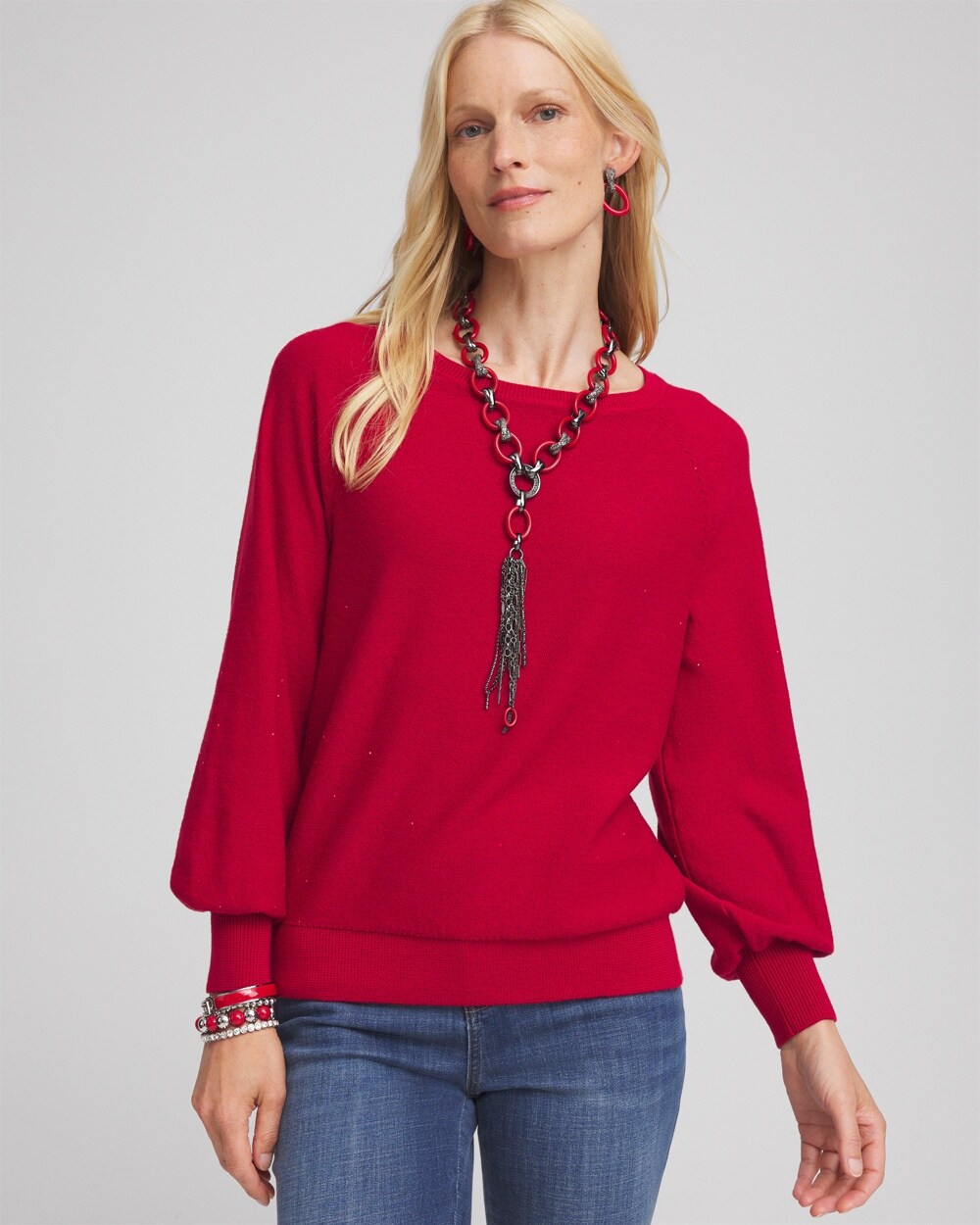 Relaxed Sequin Pullover Sweater