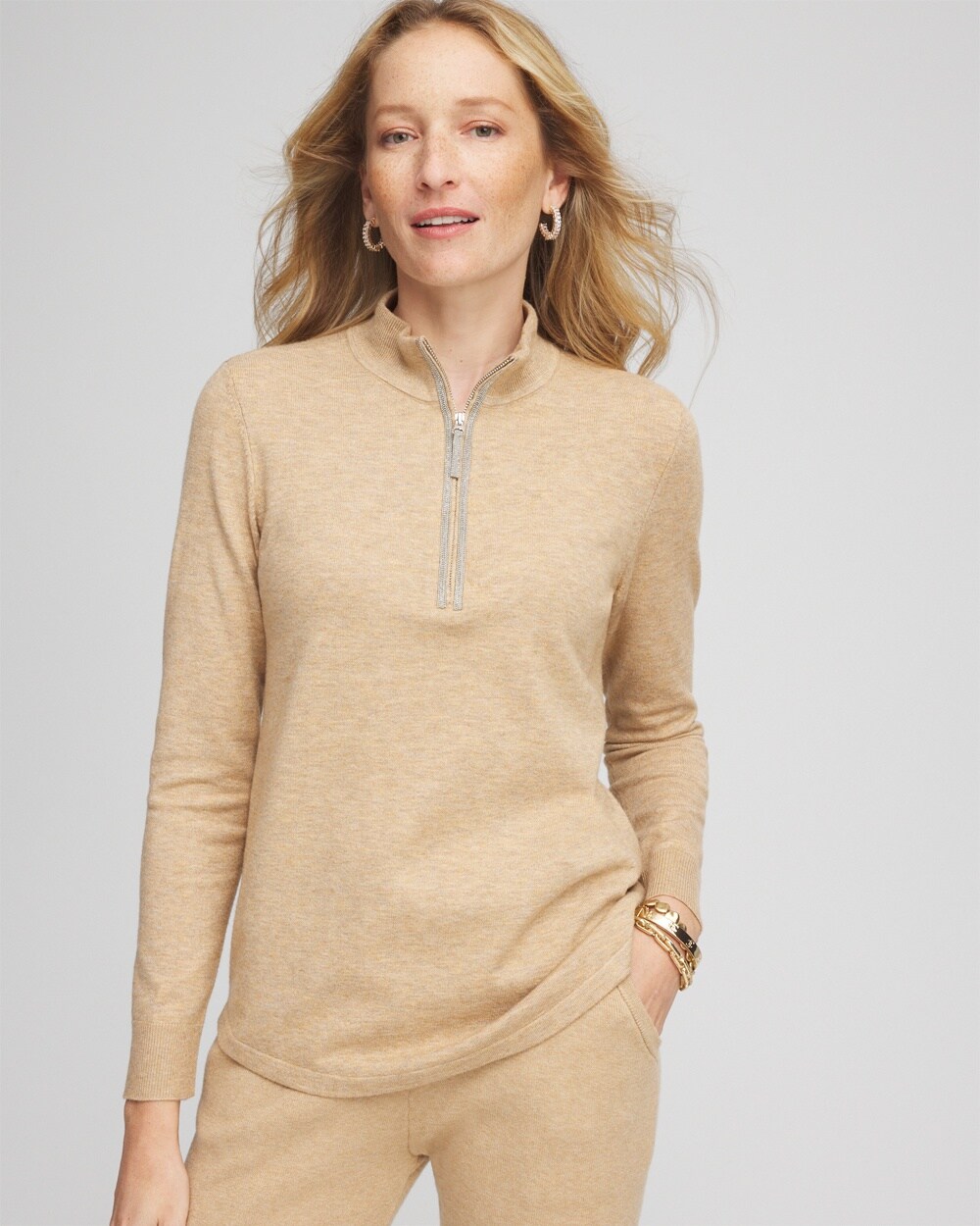 Zenergy\u00AE Luxe Half Zip Pullover Top