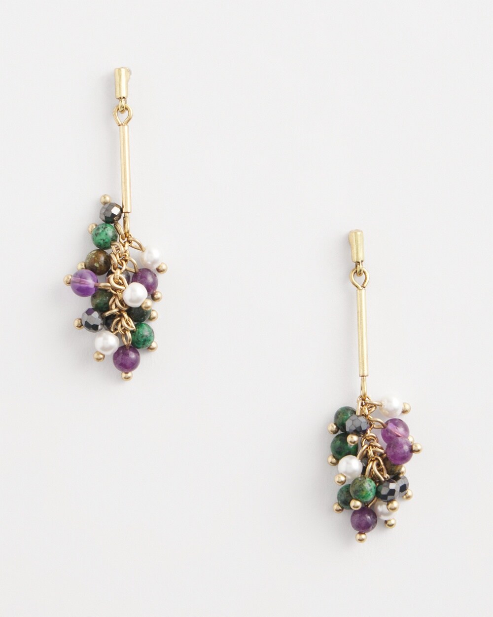 No Droop&#8482 Beaded Cluster Earrings