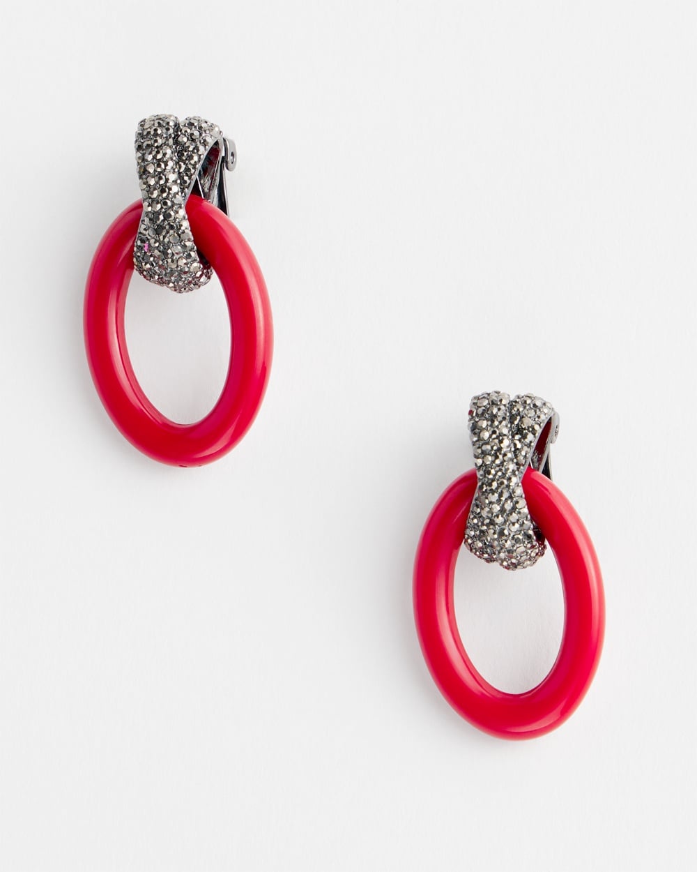 Red Link Hematite Earrings