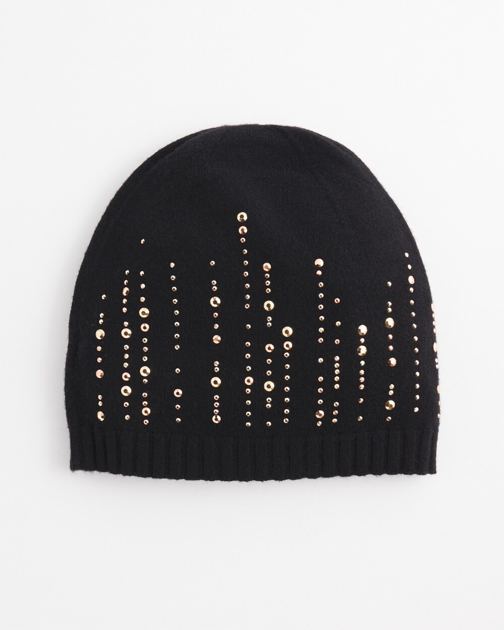 Black Embellished Knit Hat