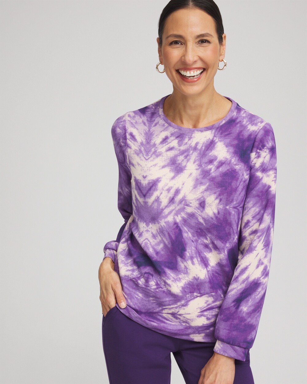 Zenergy\u00AE Scuba Tie Dye Long-sleeve Top