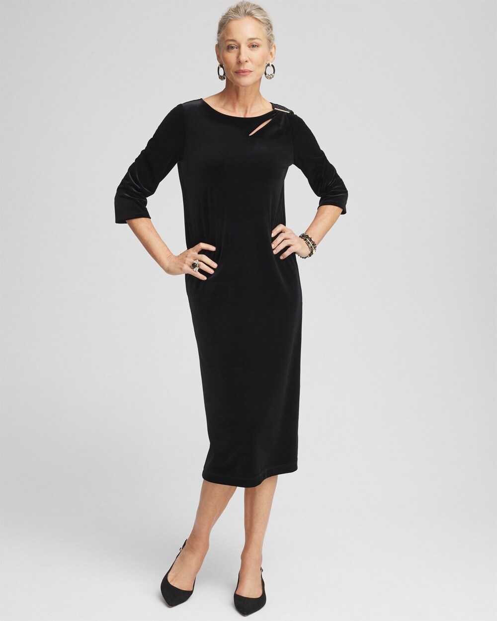 Travelers\u2122 Collection Velvet Midi Dress