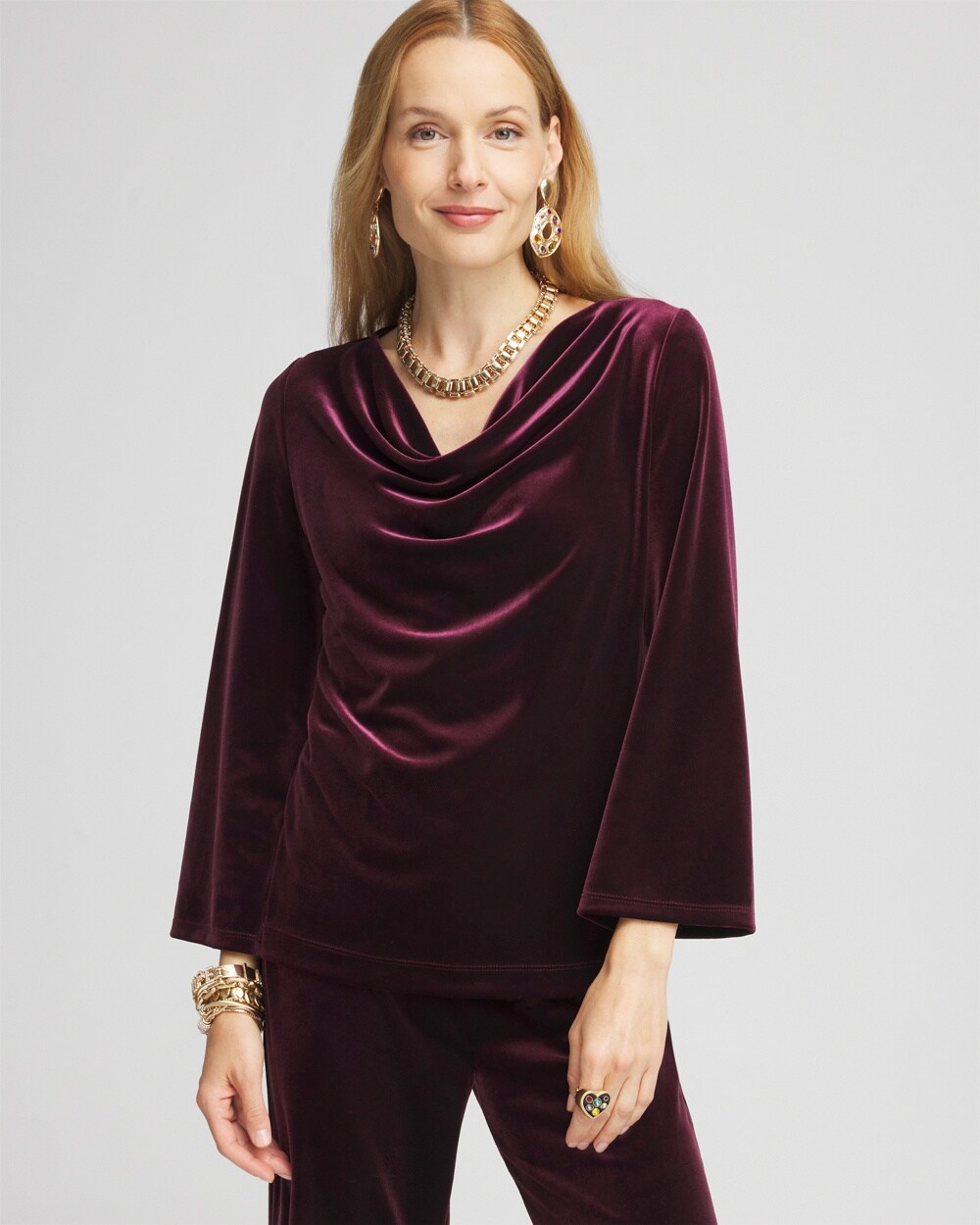 Travelers\u2122 Velvet Cowlneck Top