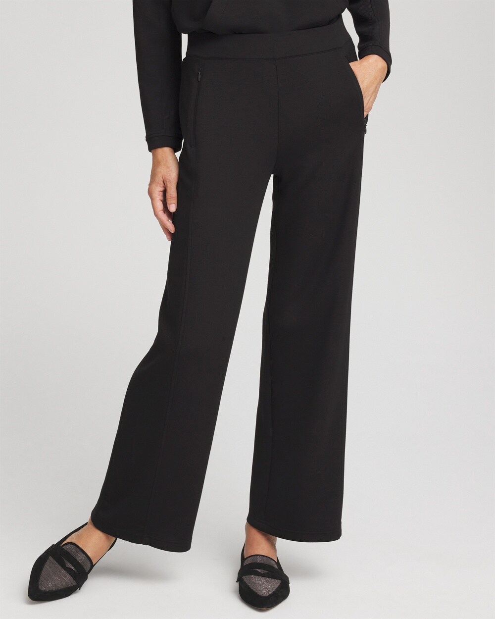 Petite Zenergy\u00AE Scuba Ribbed Wide Leg Pants