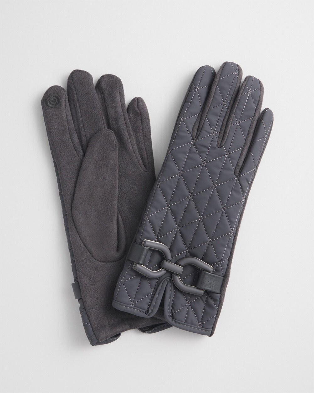 Faux Suede Quilted Gloves