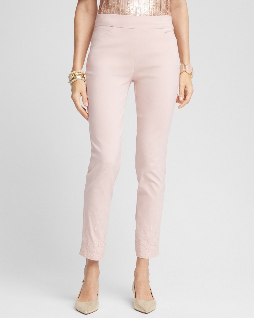 Brigitte Sequined Slim Ankle Pants