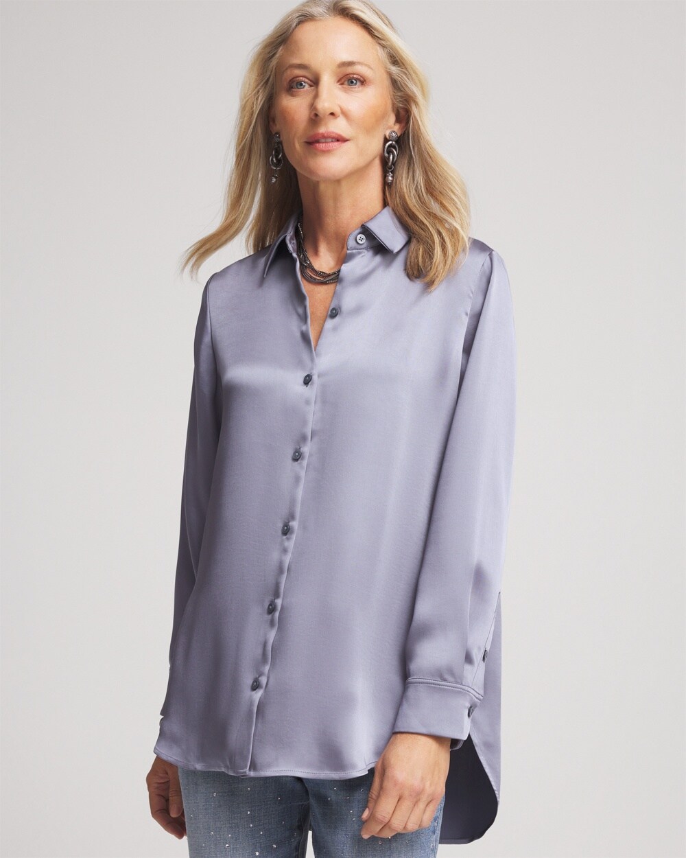 Satin High-low Tunic