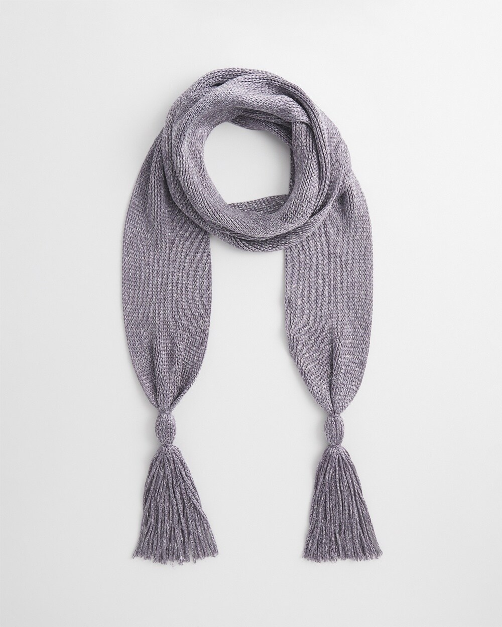 Metallic Knit Skinny Scarf