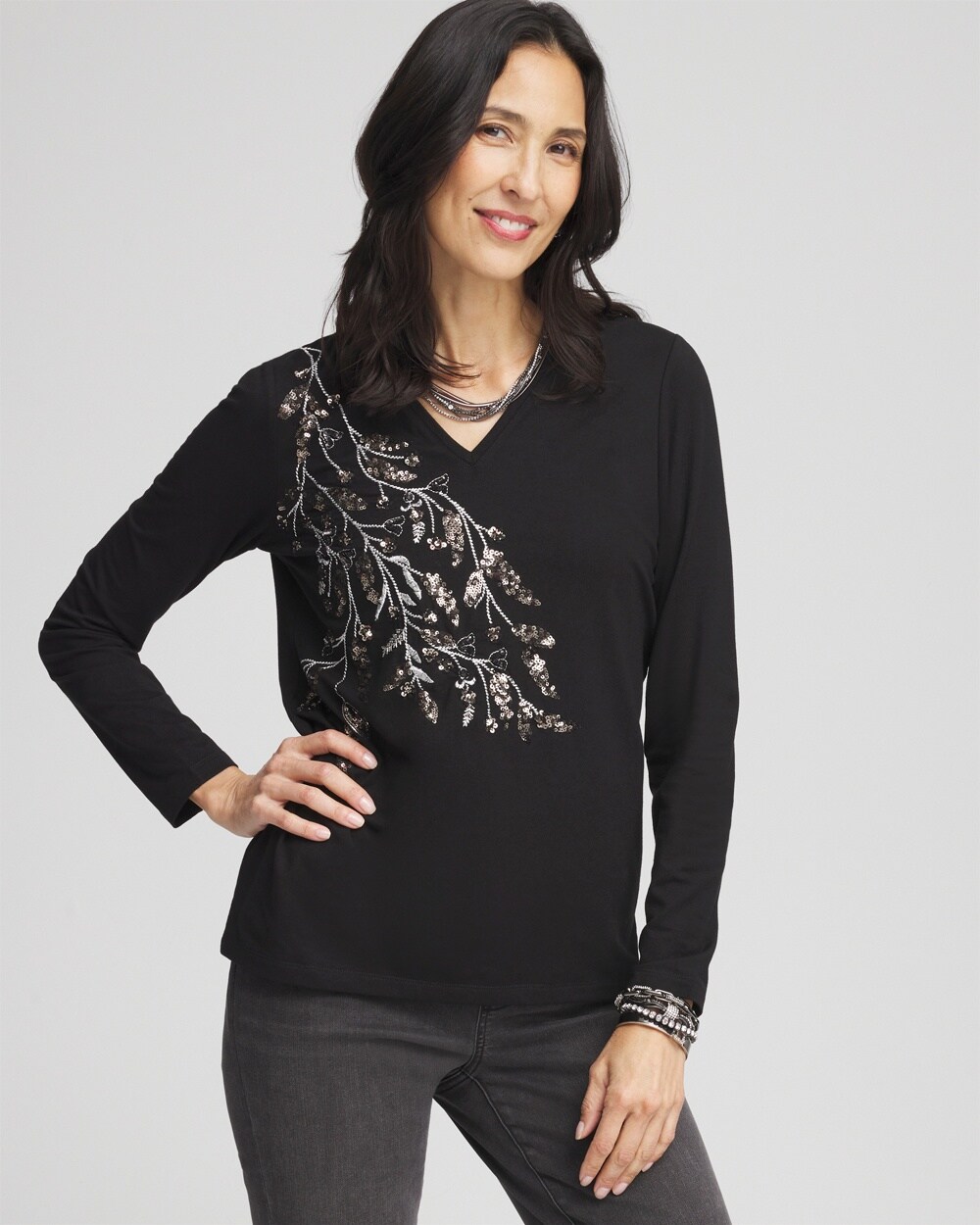 Touch of Cool\u2122 Embellished Layering Tee