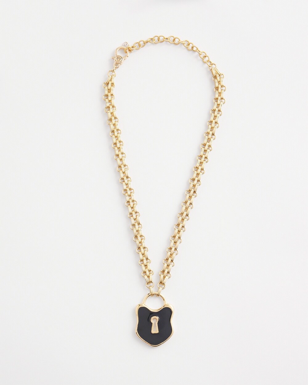 Black and Gold-tone Lock Pendant