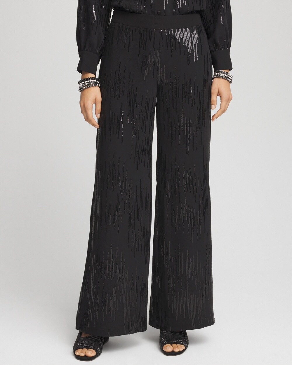 Petite Sequin Wide Leg Pant