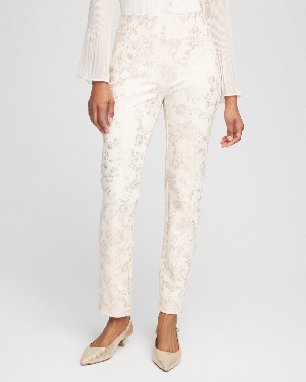 Juliet Foiled Ponte Ankle Pants