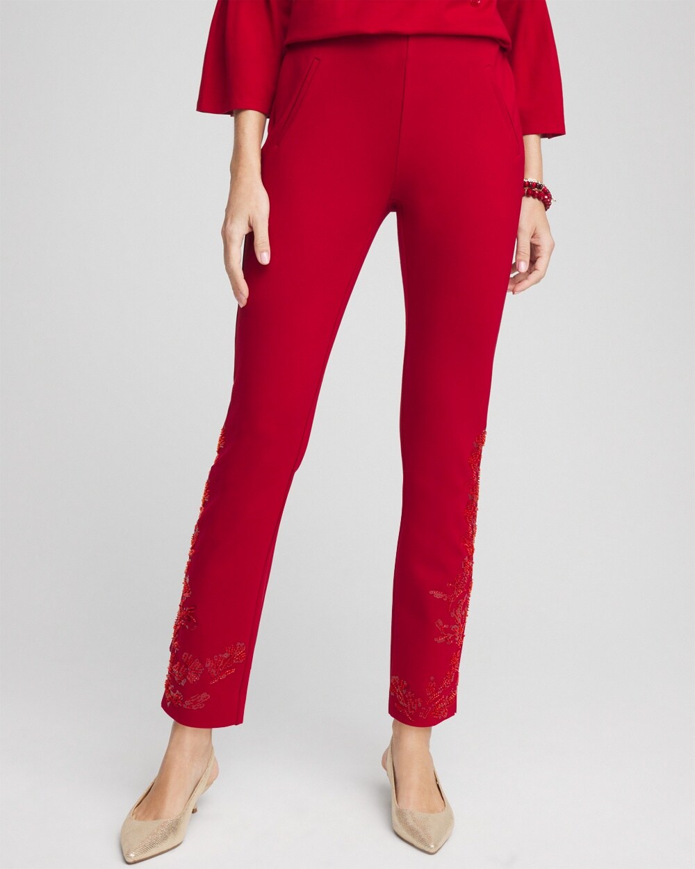 Petite Juliet Embellished Ankle Pants