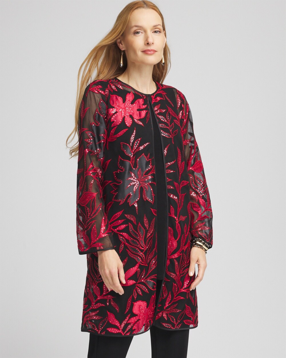 Travelers\u2122 Collection Leaf Embroidered Jacket