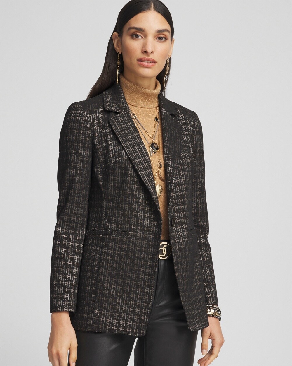 Brigitte Metallic Tiles Blazer