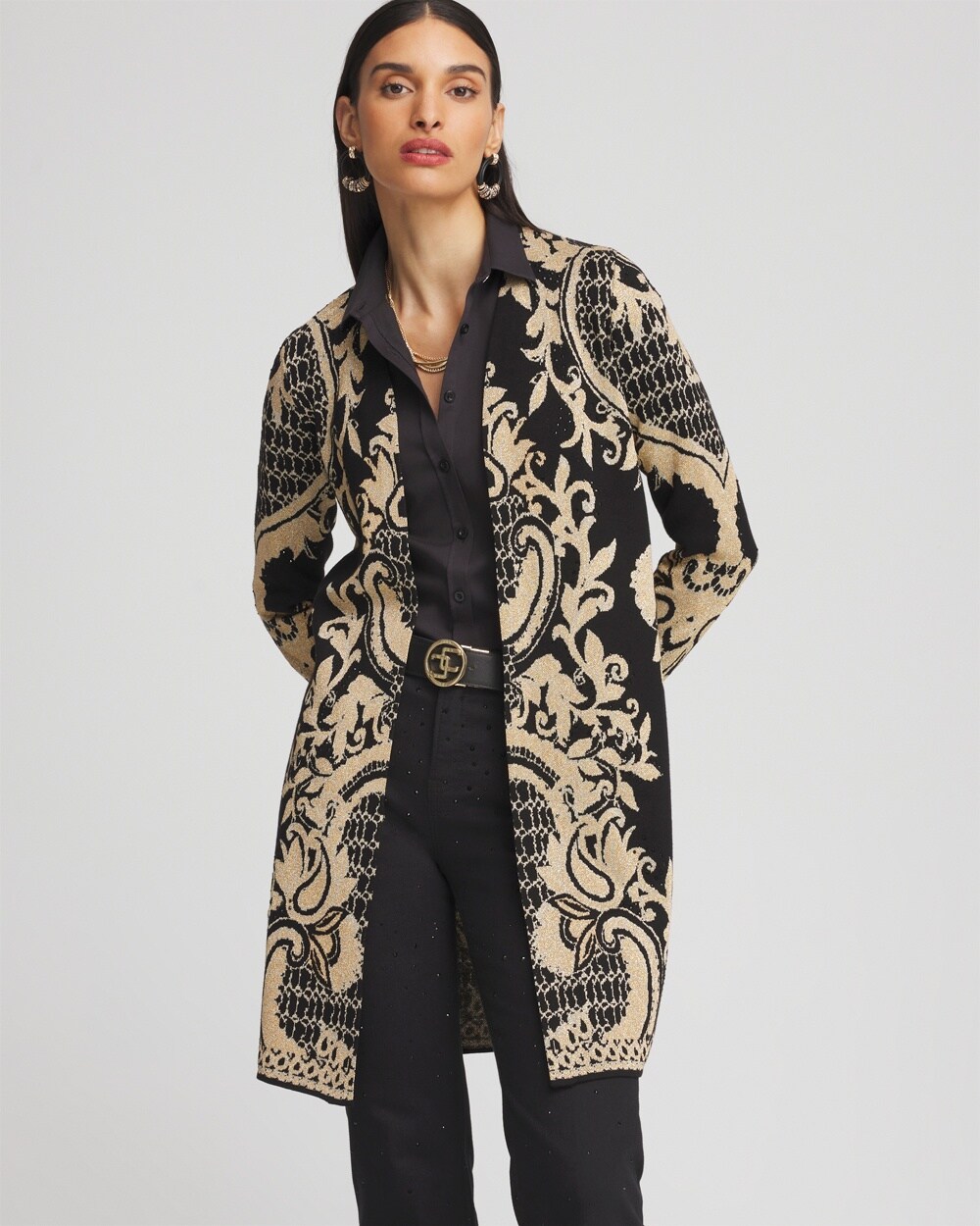 Embellished Jacquard Cardigan