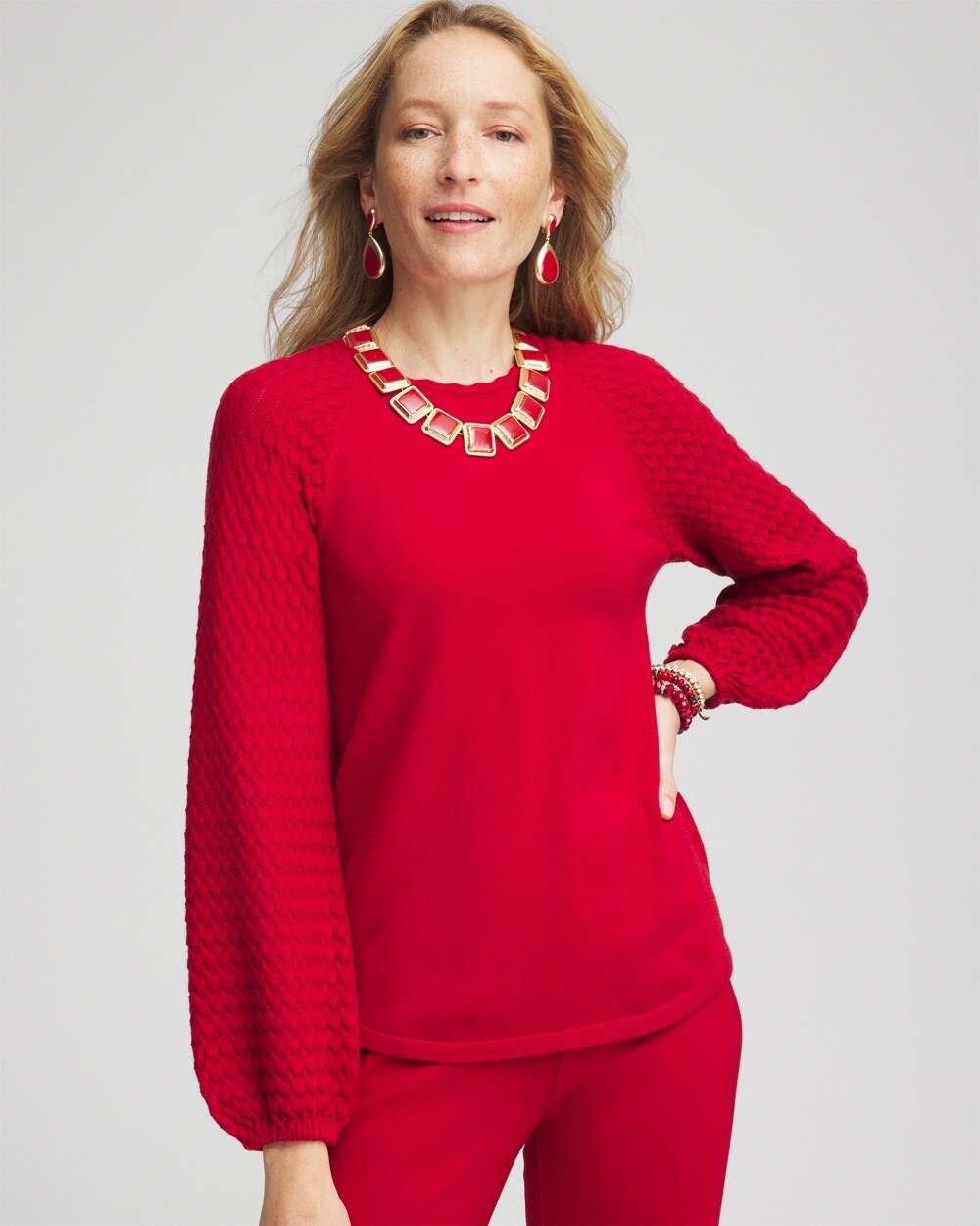 Raglan Sleeve Pullover Sweater