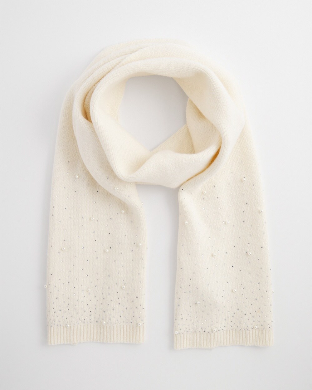 Faux Pearl Cashmere Blend Scarf