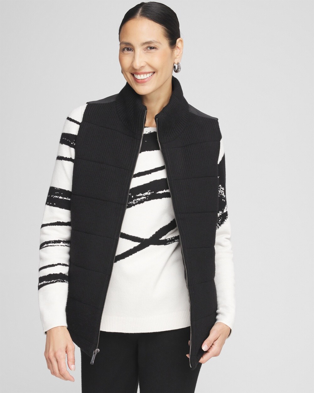 Zenergy\u00AE Luxe Ribbed-Knit Puffer Vest