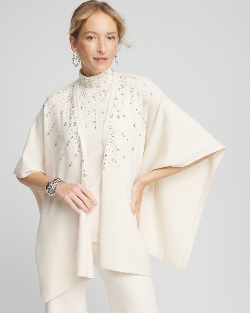 Embellished Knit Ruana