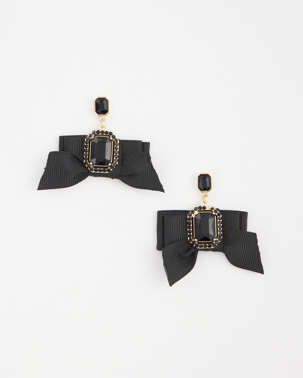 No Droop\u2122 Black Bow Earrings