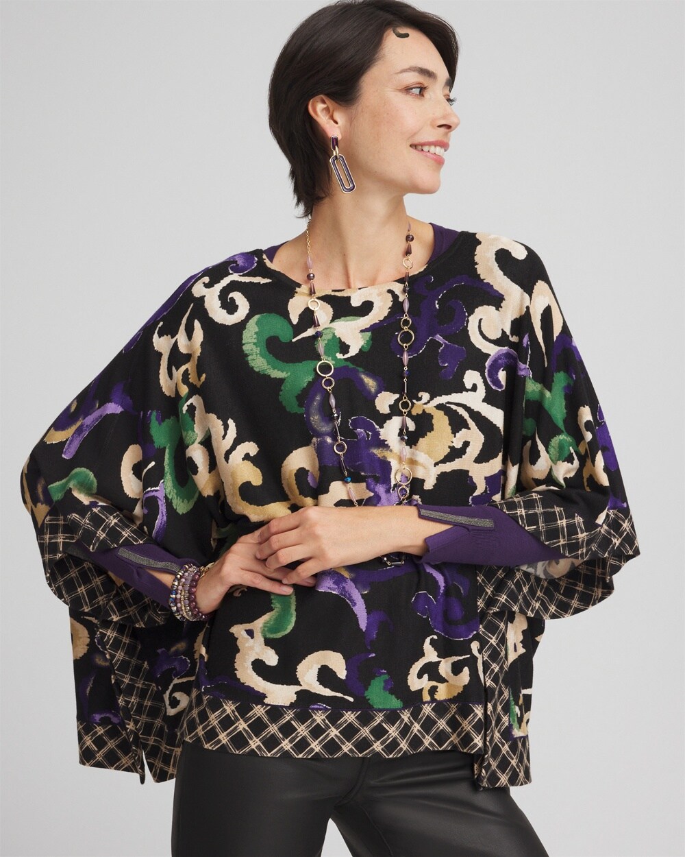 Scroll Print Poncho