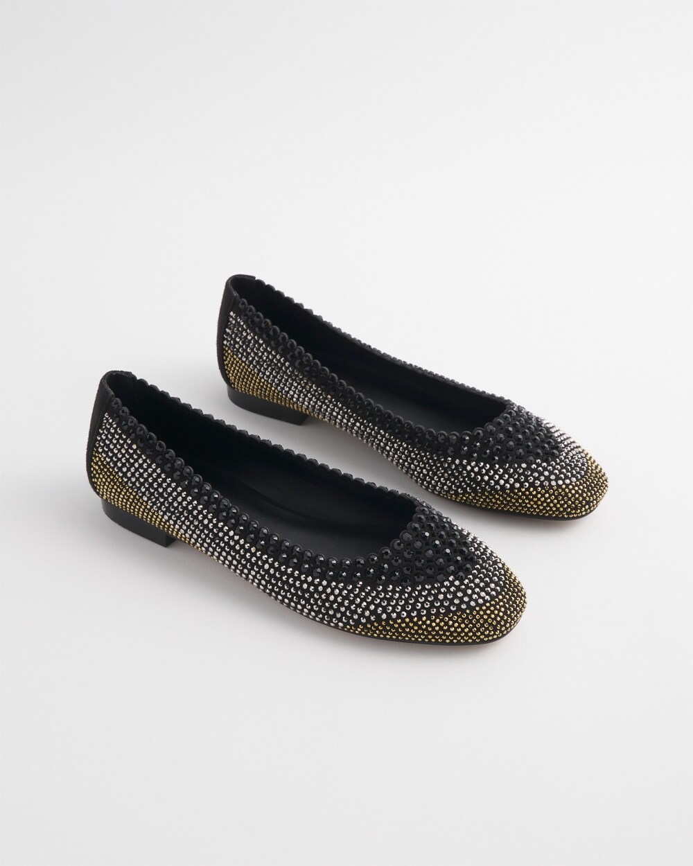 Ombr\u00E9 Stone Embellished Ballet Flats