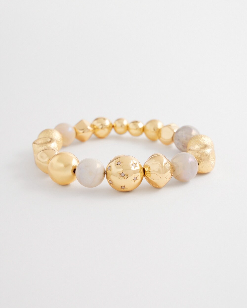 Gold Tone Mixed Bead Bracelet