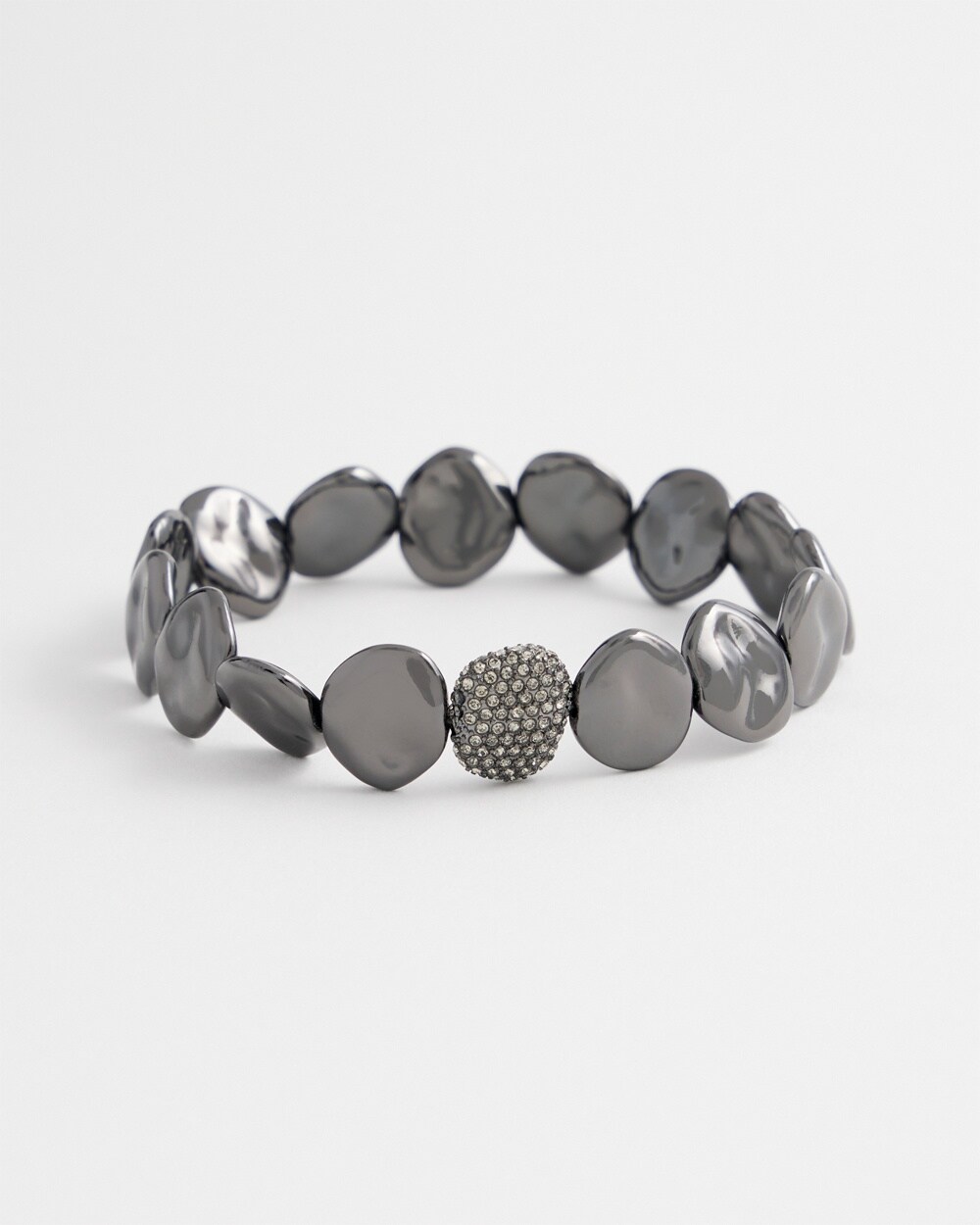 Hematite Pav\u00E9 Beaded Bracelet