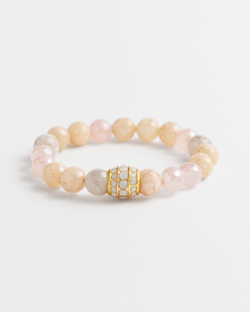 Blush Pav\u00E9 Stretch Beaded Bracelet