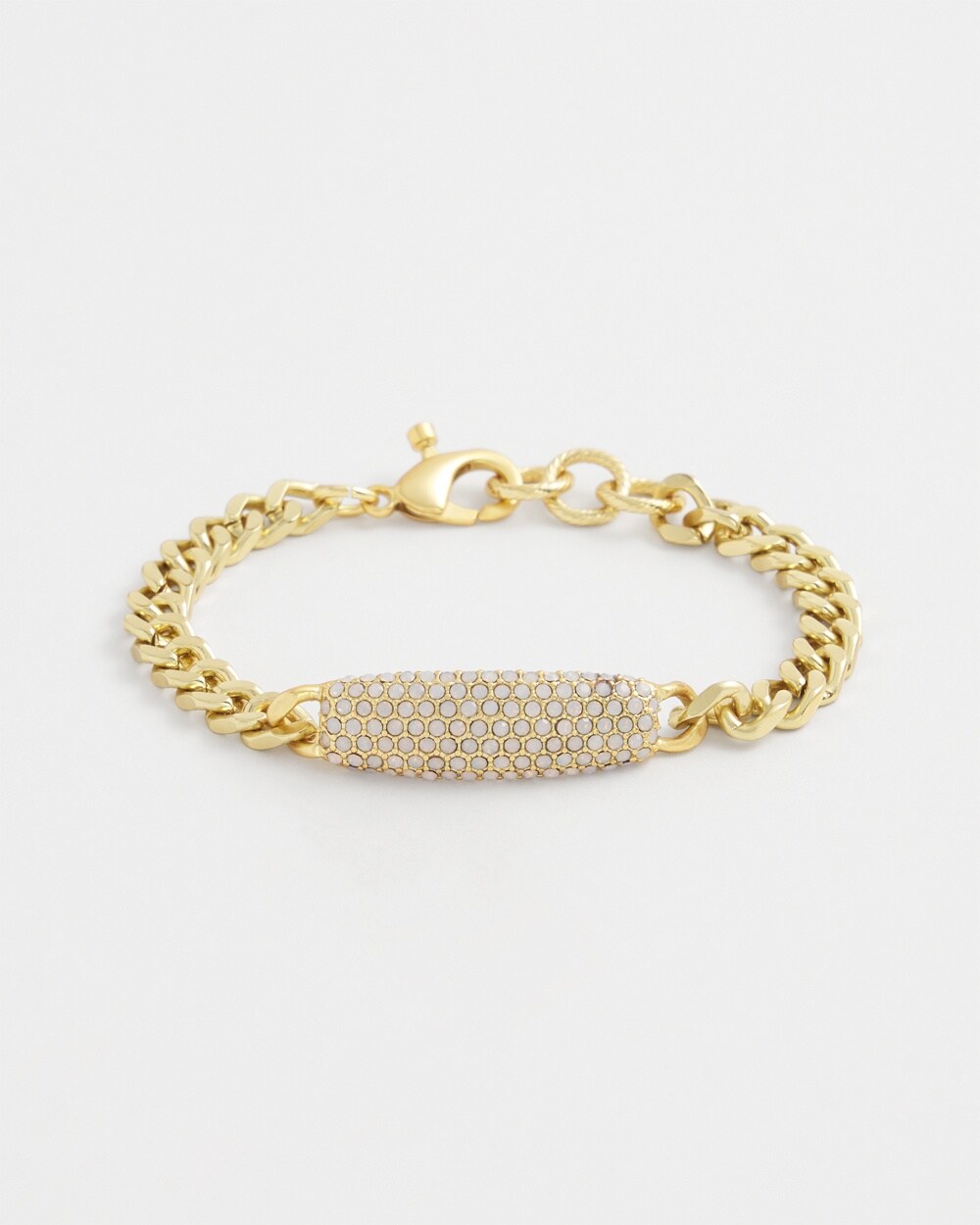 Gold Tone Pav\u00E9 Bar Bracelet