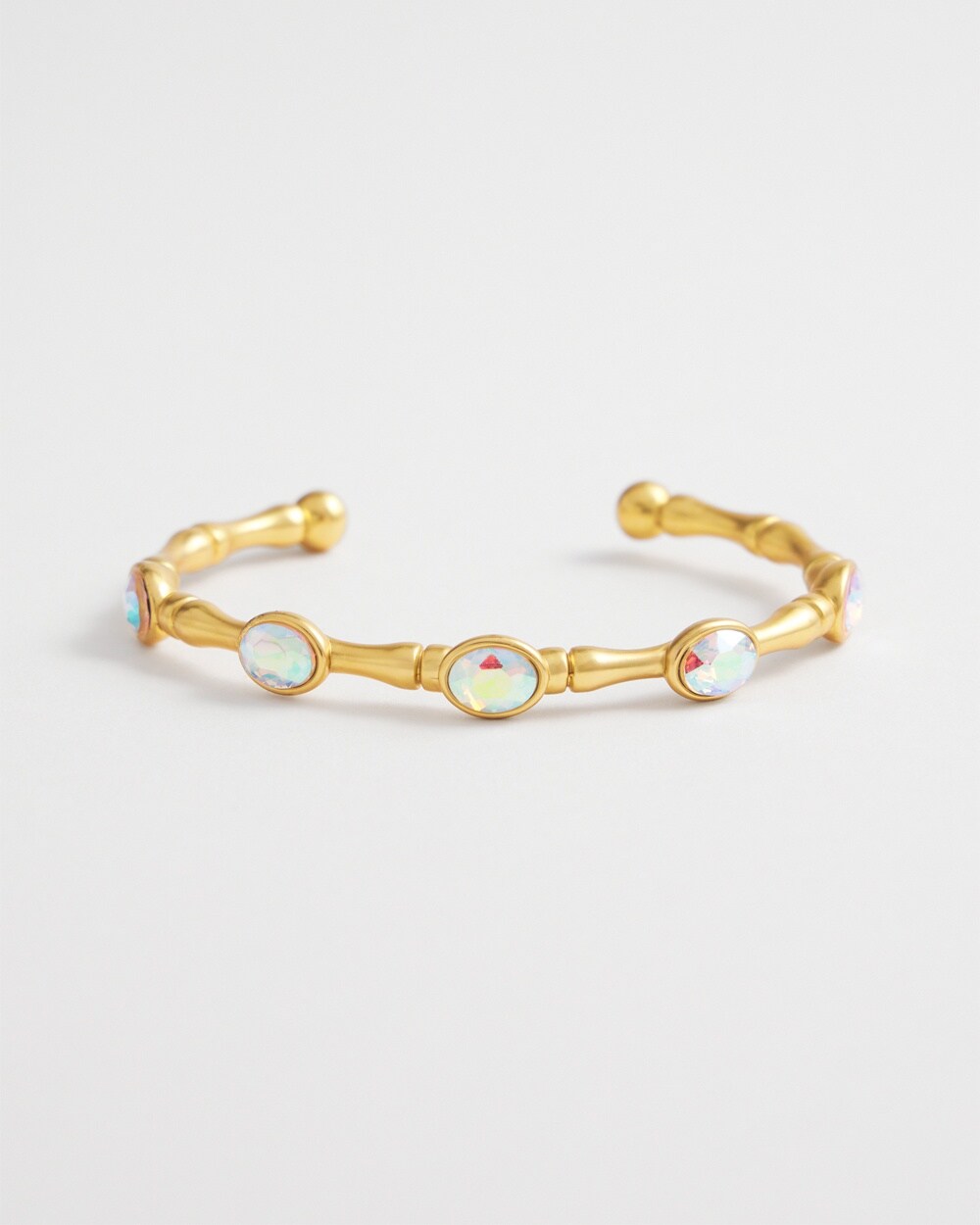 Gold Tone Stone Cuff Bracelet