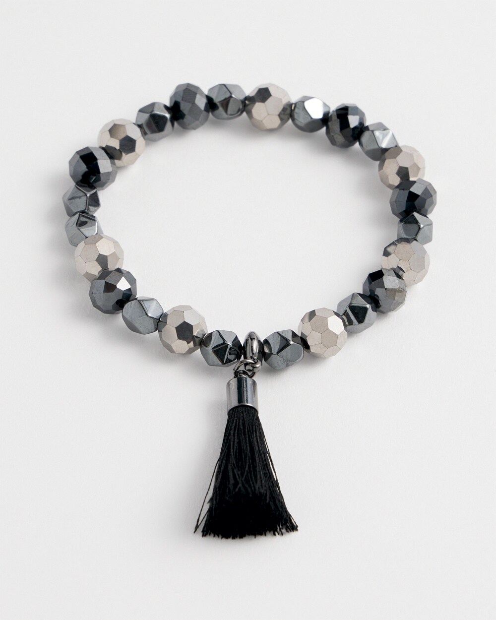 Black Beaded Tassel Bracelet